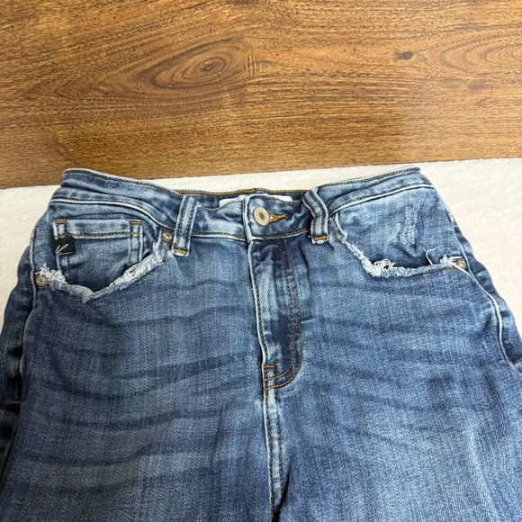 KanCan size 5/26 Blue Denim Jeans distressed hems skinny fit - Picture 4 of 8
